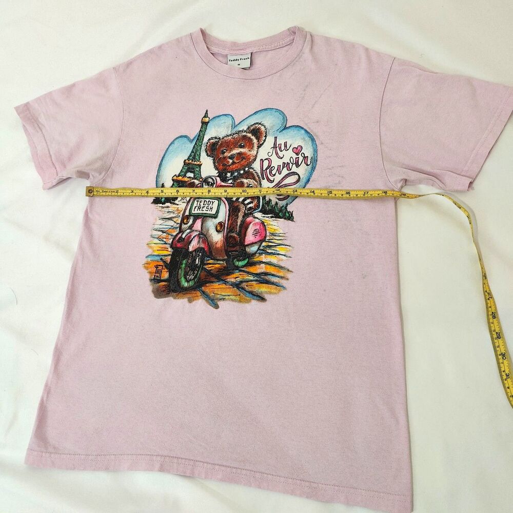 ♡ Teddy Fresh ♡ Au Revoir Pink T-Shirt Top *fair condition* - Picture 4 of 8